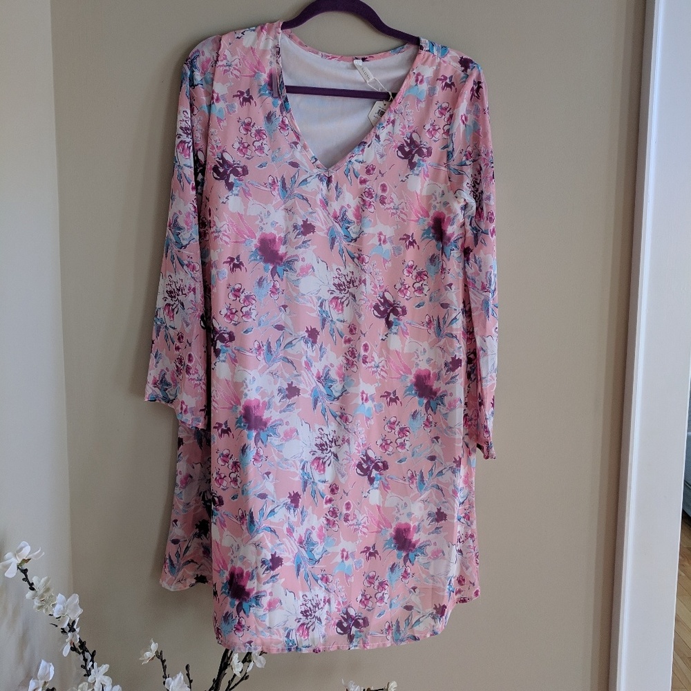 Pink Floral chiffon dress